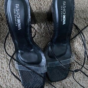 Fashion Nova snake open toe pumps FLASH SALE